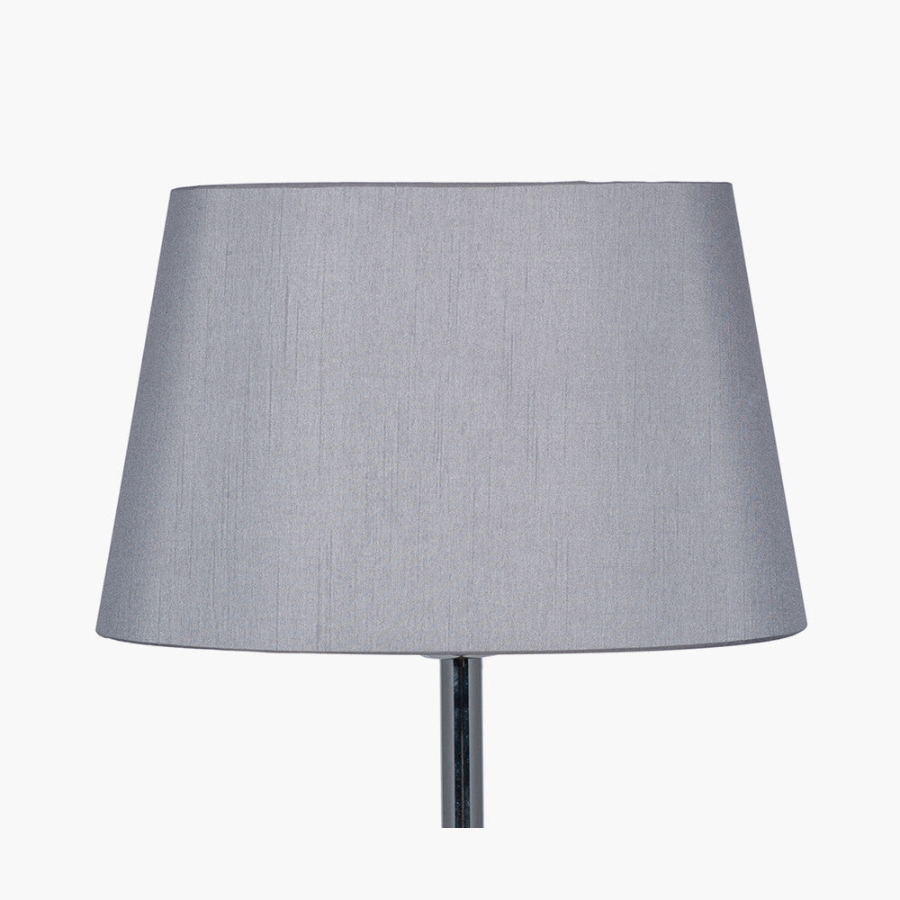 Martha 35cm Steel Grey Oval Polysilk Tapered Lampshade